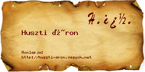 Huszti Áron névjegykártya